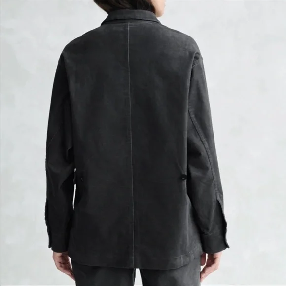 Jenni Kayne Corduroy Jacket Gray Washed Black S - Picture 3 of 14